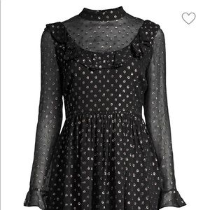 Robert Rodriguez Metallic Polka Dot Chiffon Dress